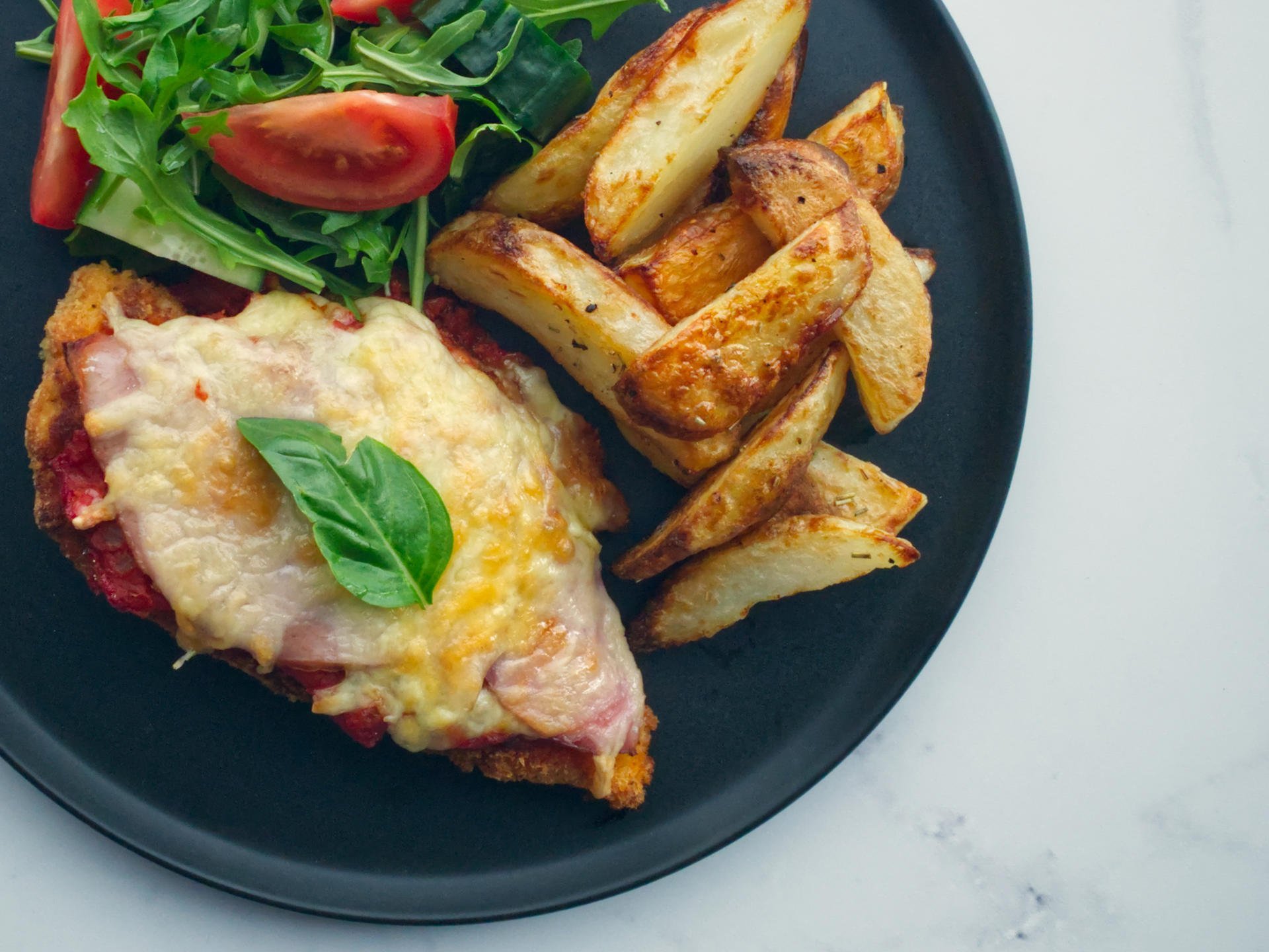 Chicken Parmigiana and Chips