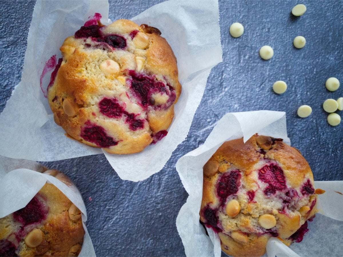 Raspberry and White Chocolate Muffins