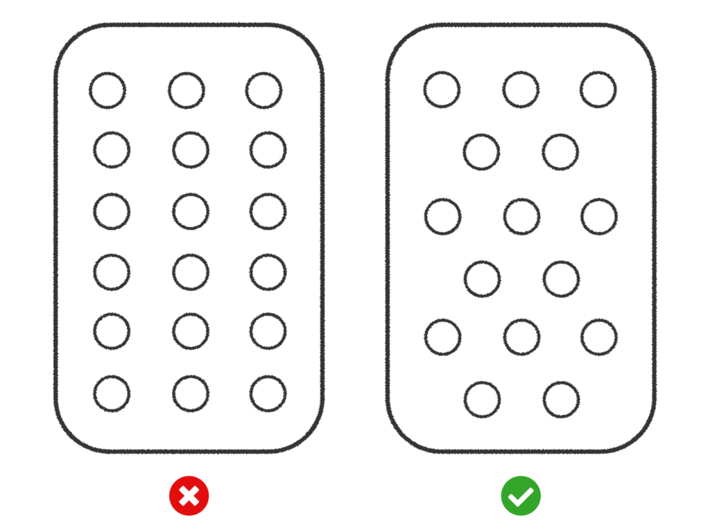 Baking tray cookies layout