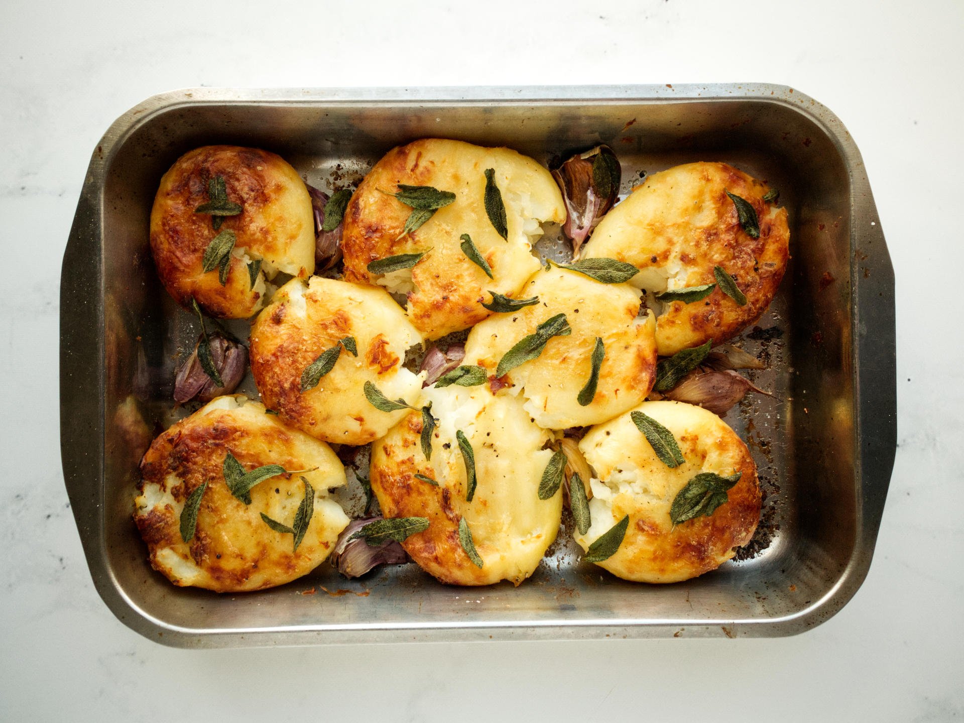 Roast Potatoes with Sage and Garlic