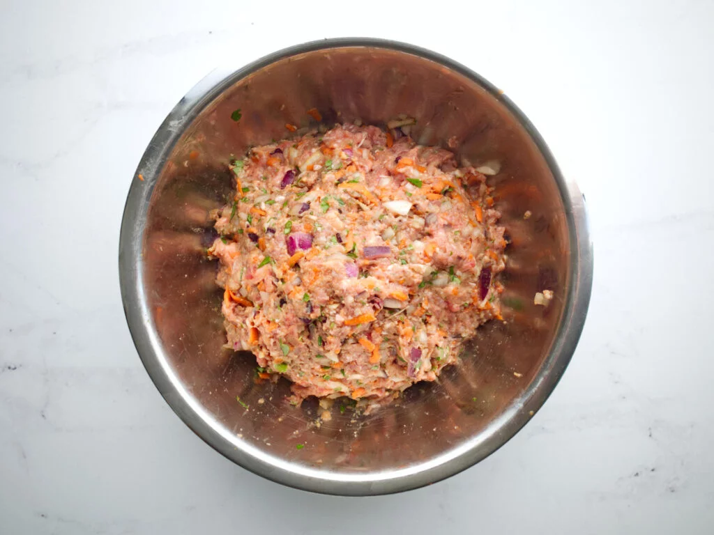 Final combined beef mince mixture
