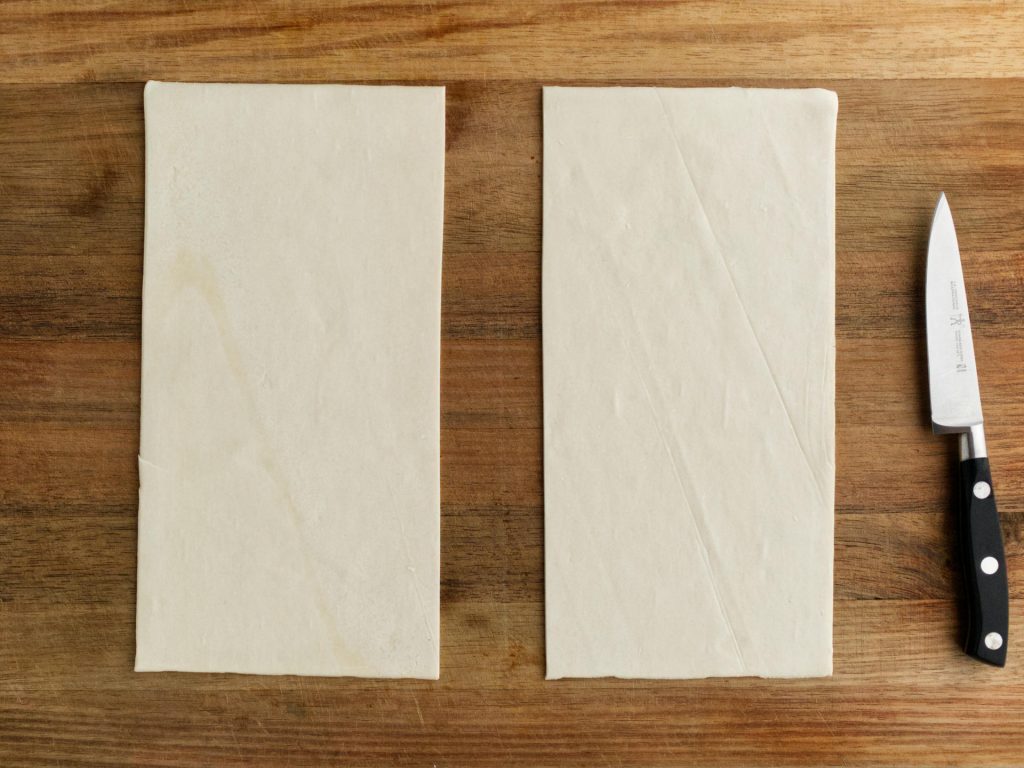 Sheet of puff pastry cut into two halves